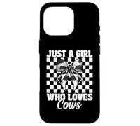 Just A Girl Who Loves Cows Dairy Farmer Cow Farming Coquette Case for iPhone 16 Pro