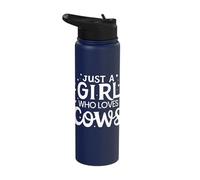 Just A Girl Who Loves Cows Heart Design Stainless Steel Insulated Water Bottle