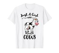 Just A Girl Who Loves Cows Value Graphic T-Shirt, Men, White, M