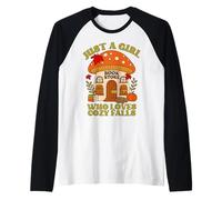 Just a Girl Who Loves Cozy Falls Book Lover Tee Raglan Baseball Tee