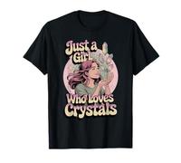 Just a Girl Who Loves Crystals Cute Retro Spiritual Psychic T-Shirt