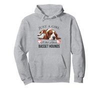 Just a Girl Who Loves Cute Basset Hound Pullover Hoodie