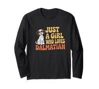 Just A Girl Who Loves Dalmatian Retro 70s Dog Long Sleeve T-Shirt