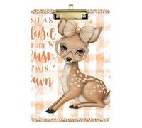 Just A Girl Who Loves Deer clipboard with Nursing Plastic for Teacher Must Haves for Classroom Elementary Size 9 x 12 Gold