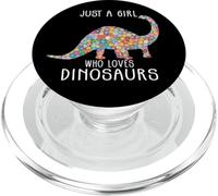 Just A Girl Who Loves Dinosaurs Cute Floral Girls Teens PopSockets PopGrip for MagSafe