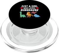 Just A Girl Who Loves Dinosaurs Cute Funny Dinosaur PopSockets PopGrip for MagSafe