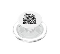 Just A Girl Who Loves Dinosaurs Funny Black PopSockets PopGrip for MagSafe