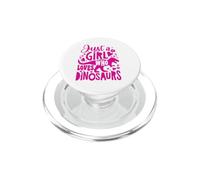 Just A Girl Who Loves Dinosaurs Funny Pink PopSockets PopGrip for MagSafe