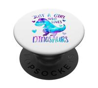 Just a Girl Who Loves Dinosaurs Galaxy Space Cute Teen Girls PopSockets Adhesive PopGrip