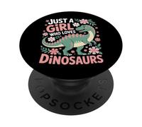 Just A Girl Who Loves Dinosaurs Paleontology Fun PopSockets Adhesive PopGrip