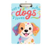 Just A Girl Who Loves Dogs delivery clipboard Standard Hole for Classroom Supplies for Teachers high School Size 9 x 12 Silver