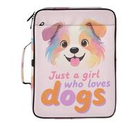 Just A Girl Who Loves Dogs Expansion File Folder 7 Pockets A4 Letter Size with Zipper Closure for Business Folder Organizer with Pockets carpetas de