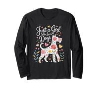 Just a Girl Who Loves Dogs Floral Schnauzer Graphic Long Sleeve T-Shirt