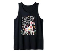 Just a Girl Who Loves Dogs Floral Schnauzer Graphic Tank Top