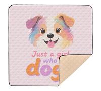 Just A Girl Who Loves Dogs Large Sturdy Baby Activity Play Mat for Indoor Outdoor Water Resistant Playroom Activity Mat for Baby Toddler Infant, 50'' x 50''