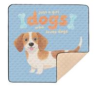 Just A Girl Who Loves Dogs Large Sturdy Baby Gym & Activity Mat for Floor Non-Toxic Travel Play Mat for Baby Toddler Infant, 50'' x 50''