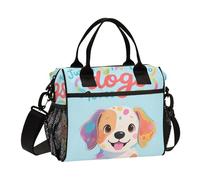 Just A Girl Who Loves Dogs Lunch Bag for Men Thermal Lunch Cooler Bag with Shoulder Strap Adults Camping S