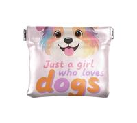 Just A Girl Who Loves Dogs Women's Leather Coin Purses Pouches Cute Change Purse with Clasp for Woman Girl