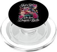 Just A Girl Who Loves Dragons And Books Adorable Baby Dragon PopSockets PopGrip for MagSafe