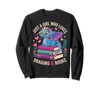 Just a Girl Who Loves Dragons and Books fantasy reading vibe Sweatshirt