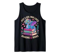 Just a Girl Who Loves Dragons and Books Fantasy Reading Vibe Tank Top