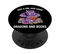 Just A Girl Who Loves Dragons And Books PopSockets Adhesive PopGrip