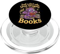 Just A Girl Who Loves Dragons And Books PopSockets PopGrip for MagSafe