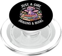 Just A Girl Who Loves Dragons And Books PopSockets PopGrip for MagSafe
