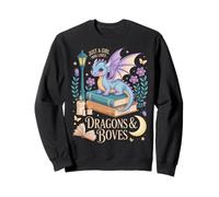Just a Girl Who Loves Dragons & Books Reader Fantasy Fun Sweatshirt