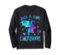 Just A Girl Who Loves Dragons Cosmic Cute Space Dragon Lover Long Sleeve T-Shirt