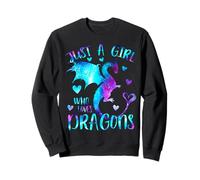 Just A Girl Who Loves Dragons Cute Galaxy Dragon Lover Girls Sweatshirt