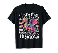 Just a Girl Who Loves Dragons Fantasy Whimsy Art T-Shirt