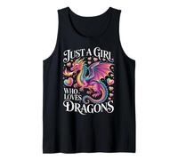 Just a Girl Who Loves Dragons Fantasy Whimsy Art Tank Top