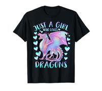 Just A Girl Who Loves Dragons Pastel Rainbow Dragon Lover T-Shirt