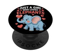 Just A Girl Who Loves Elephants Animal Rescue Support PopSockets Adhesive PopGrip