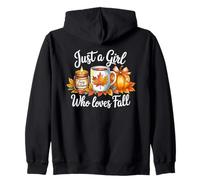 Just a Girl Who Loves Fall Cozy Autumn Pumpkin Candle Vibes Zip Hoodie