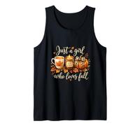 Just A Girl Who Loves Fall Cozy Coffee Pumpkin Autumn Tank Top