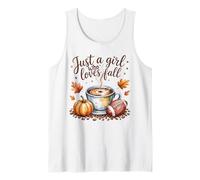 Just a Girl Who Loves Fall Season Football Coffee Pumpkin Tank Top