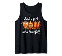 Just A Girl Who Loves Fall Season Pumpkin Cozy Autumn Tank Top