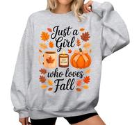 Just A Girl Who Loves Fall Sweatshirt Graphic Sweatshirts Grey