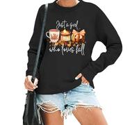 Just A Girl Who Loves Fall Sweatshirt Vintage Autumn Thanksgiving Pumpkin Season Sweatshirt Black