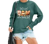 Just A Girl Who Loves Fall Sweatshirt Vintage Autumn Thanksgiving Pumpkin Season Sweatshirt Green