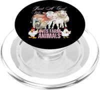 Just A Girl Who Loves Farm Animals Lover Girl Farm Animals PopSockets PopGrip for MagSafe