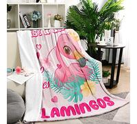 Just A Girl Who Loves Flamingos Flannel Blanket, Soft Cozy Cute Baby Flamingo Flowers Throw Blanket for Kids Girls, 130x150cm Pink Fluffy Fleece Flamingos Lover Plush Blanket for Toddler Teen Gift