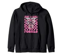 Just A Girl Who Loves Fossils Fossil Hunting Fossil Hunter Zip Hoodie
