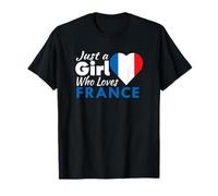 Just A Girl Who Loves France Souvenirs French Flag T-Shirt