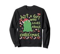 Just a Girl Who Loves Frogs and Christmas Cottagecore Frog Sweatshirt