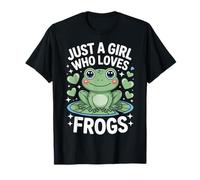 Just A Girl Who Loves Frogs Green Amphibian Fan T-Shirt