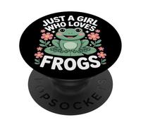Just A Girl Who Loves Frogs Passionate Frog Watcher Hobbyist PopSockets Adhesive PopGrip