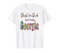 Just a Girl Who Loves Georgia Patchwork Fun, Cute Georgia T-Shirt
